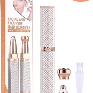 Eyebrow Trimmer, Facial Hair Remover for Women, 2 in 1 Eyebrow Razor and Painless Hair Remover